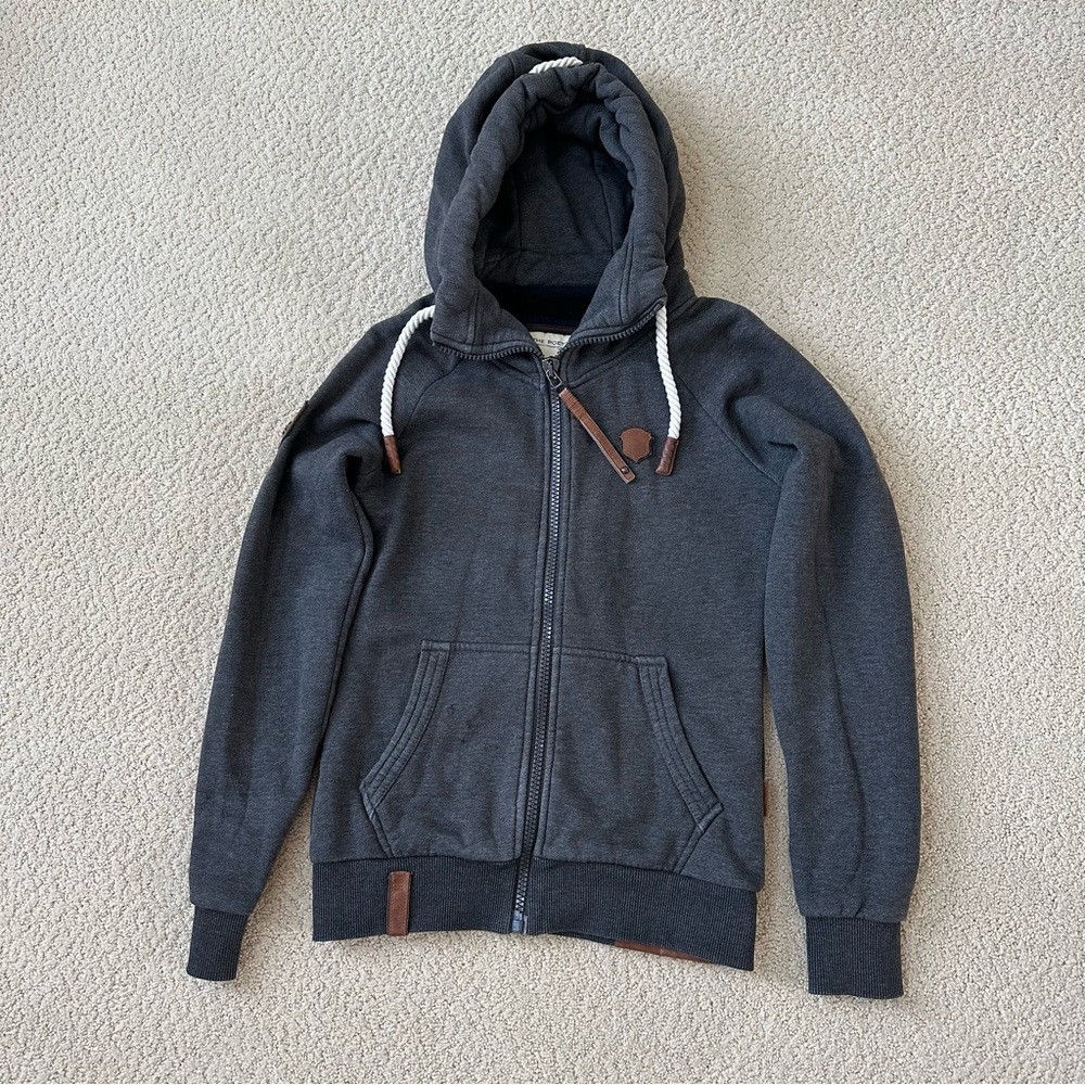 Dark Gray Hoodie with Rope Drawstrings